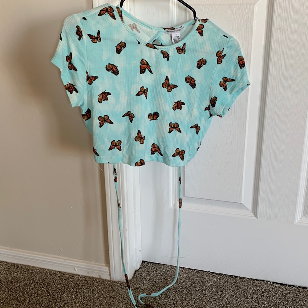 Butterfly Crop Top With Open Back